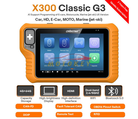 OBDSTAR X300 Classic G3 A1 A2 with Basic License
