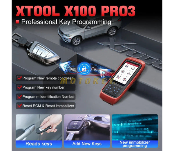 XTool X100 Pro 3 - Auto Key Programmer Eeprom Diagnostic Service Functions