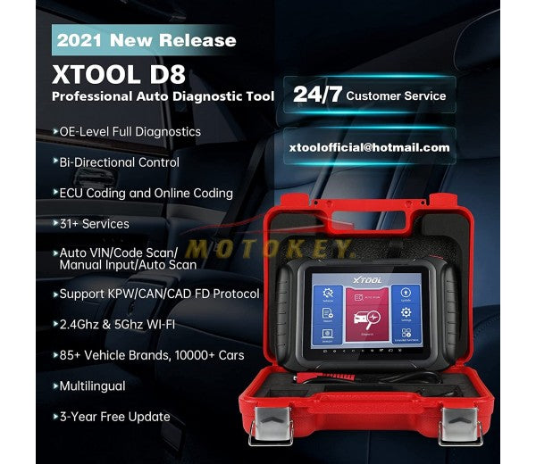 Xtool D8 Professional Diagnostic Tool - Latest 2021 Release - more than 20 Special Functions - Online Updates