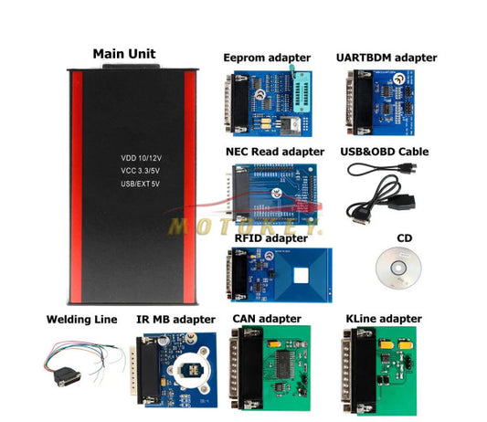 iProg+ Clone iProg Pro V87 Support IMMO + Mileage Correction + Airbag Reset with 7 adaptor
